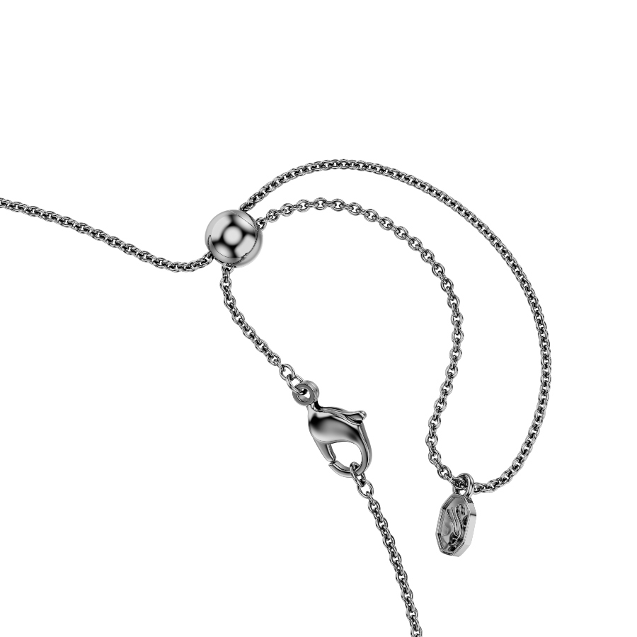 Necklace, Gradient of round cuts, Multicolored, Ruthenium plated Matrix Swarovski 3