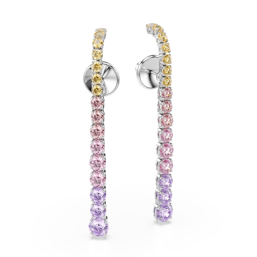 Серьги-подвески, разноцветные, Родиевое покрытие Matrix Swarovski 3