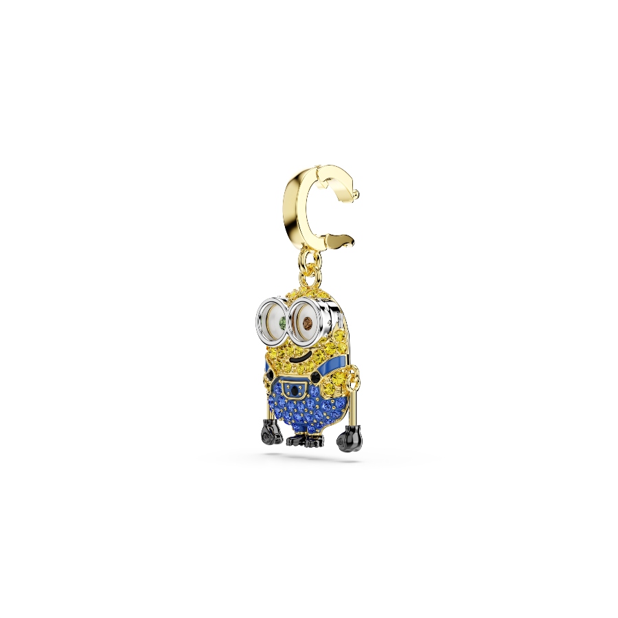 Bob charm, Pavé, Multicolored, Gold-tone plated Minions Swarovski 3