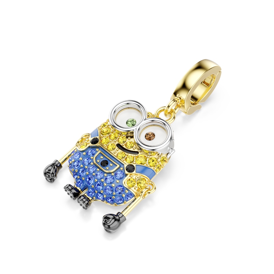 Bob charm, Pavé, Multicolored, Gold-tone plated Minions Swarovski 4