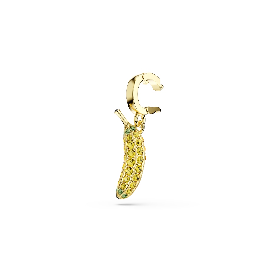 Banana charm, Pavé, Yellow, Gold-tone plated Minions Swarovski 3