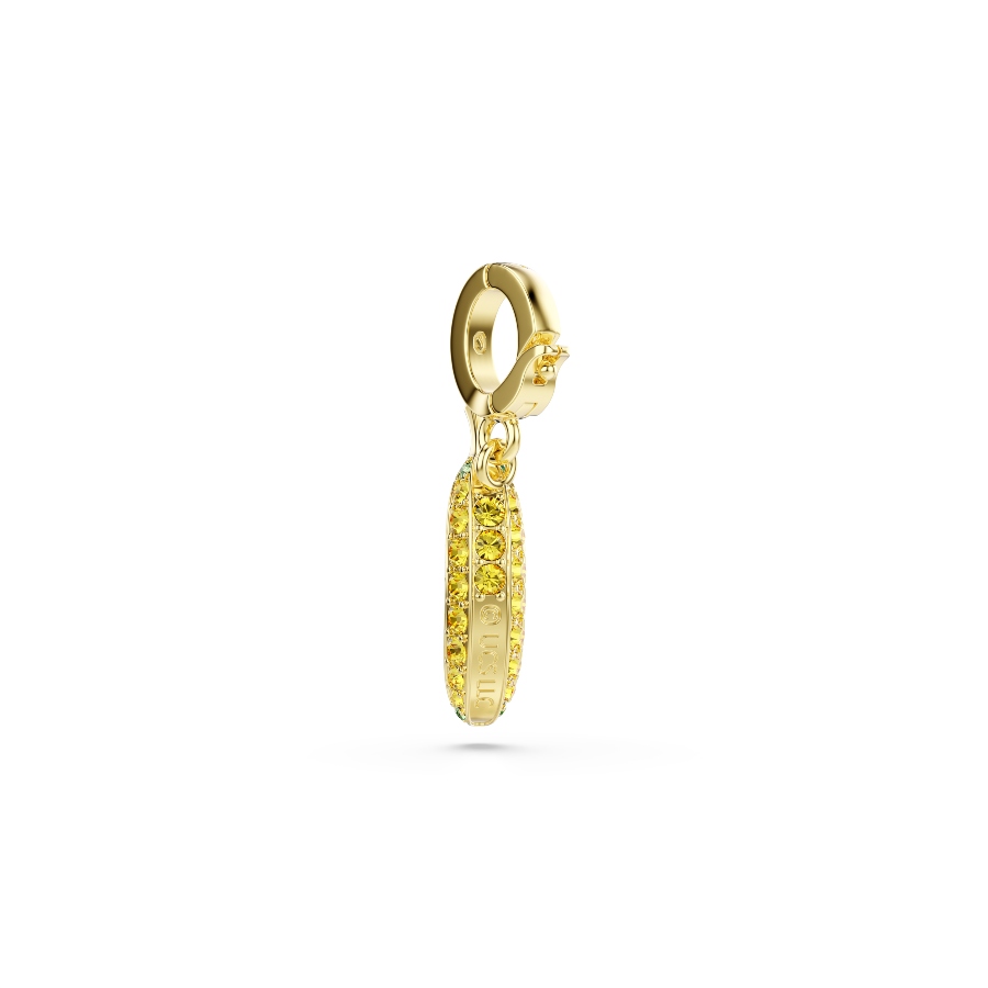 Banana charm, Pavé, Yellow, Gold-tone plated Minions Swarovski 5