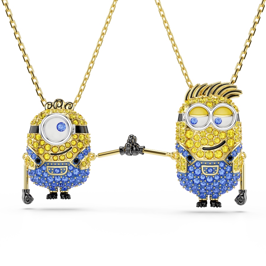 Комплект, Паве, разноцветный, Покрытие оттенка золота Minions Swarovski 2