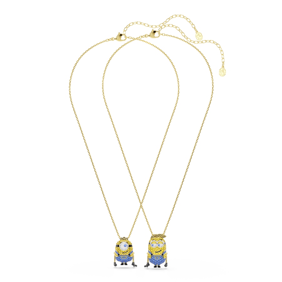 Комплект, Паве, разноцветный, Покрытие оттенка золота Minions Swarovski 3
