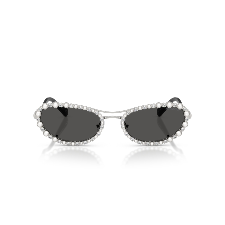 Saulesbrilles, Ovāla forma, 2 in 1 clip-on, SK7044, Sudraba toņa Matrix Swarovski 2