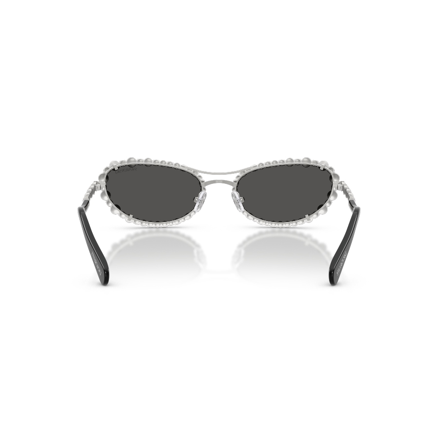 Saulesbrilles, Ovāla forma, 2 in 1 clip-on, SK7044, Sudraba toņa Matrix Swarovski 5
