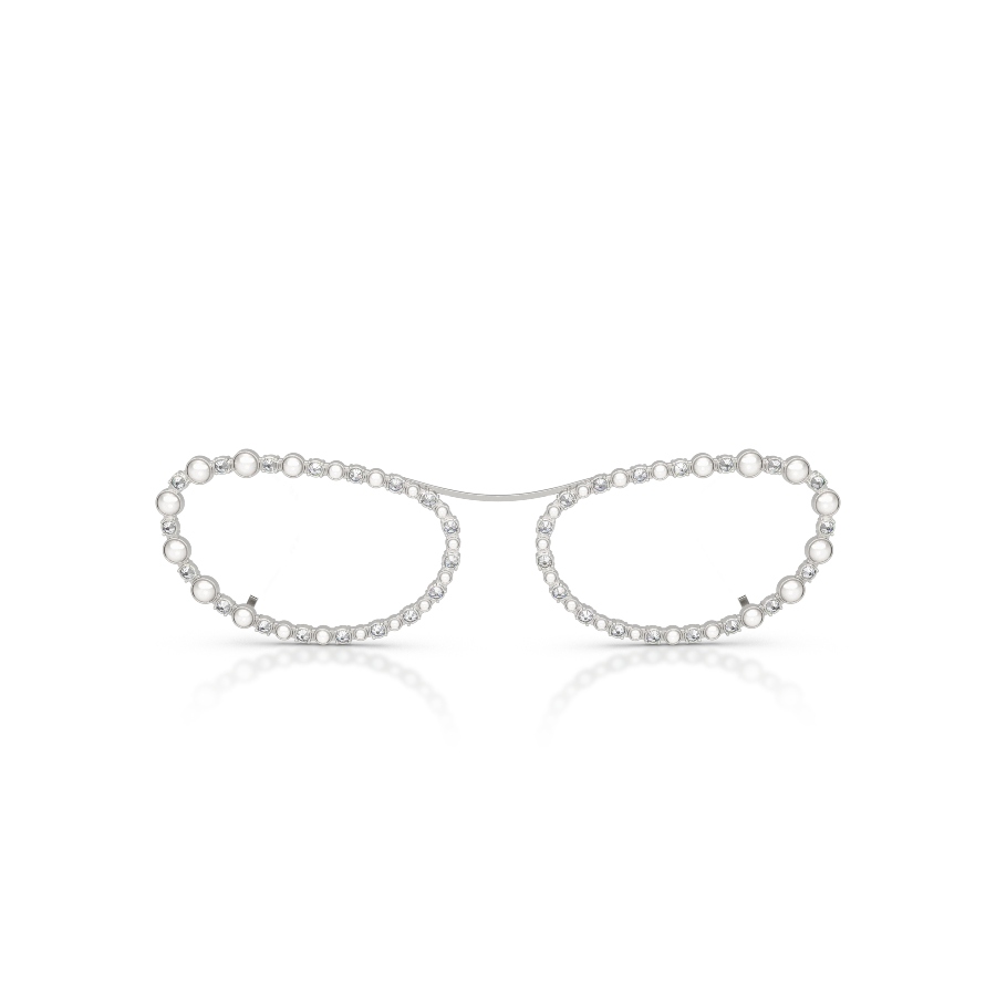 Saulesbrilles, Ovāla forma, 2 in 1 clip-on, SK7044, Sudraba toņa Matrix Swarovski 7