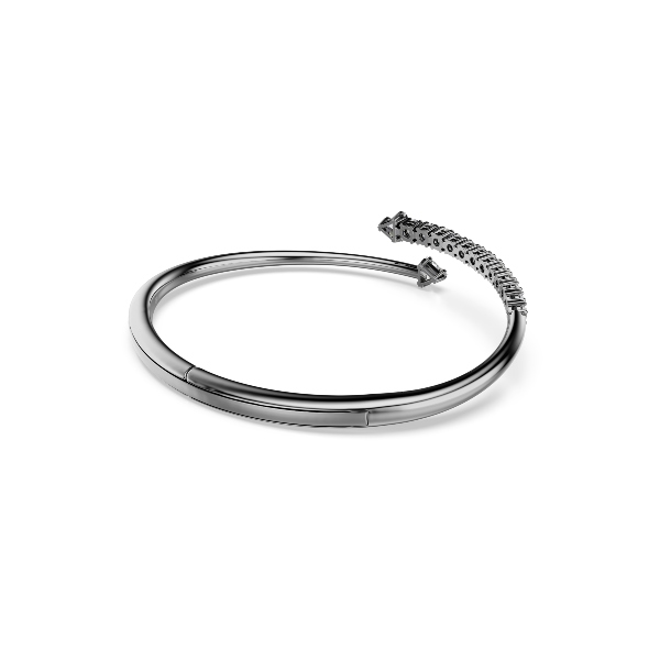Cieta rokassprādze, Balts, Rutēnija pārklājums Sublima Swarovski 5