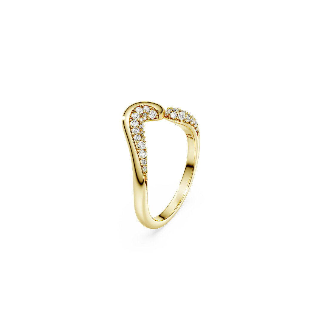 Atvērts gredzens, Apaļa griezuma, Balts Classica Swarovski 2