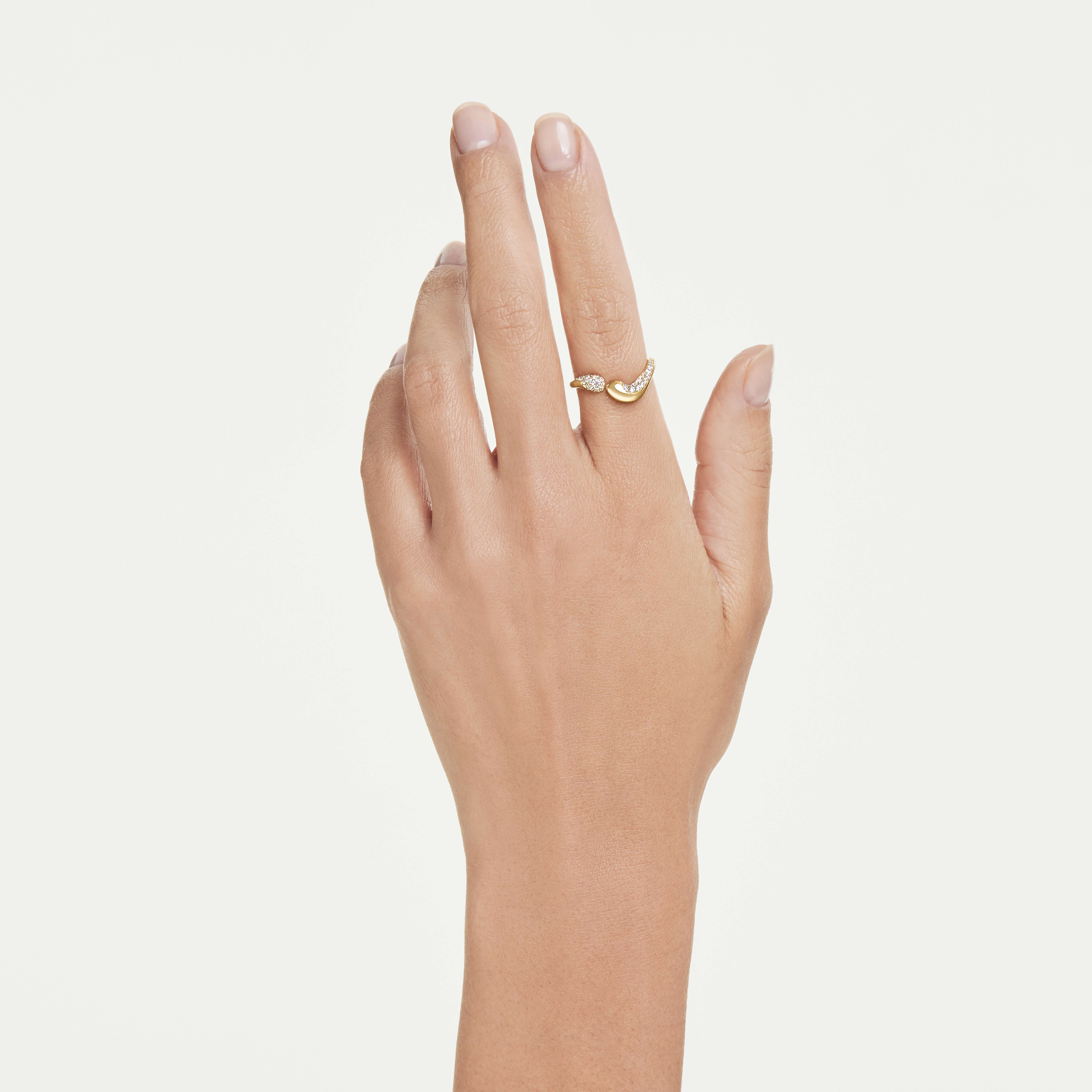 Atvērts gredzens, Apaļa griezuma, Balts Classica Swarovski 5