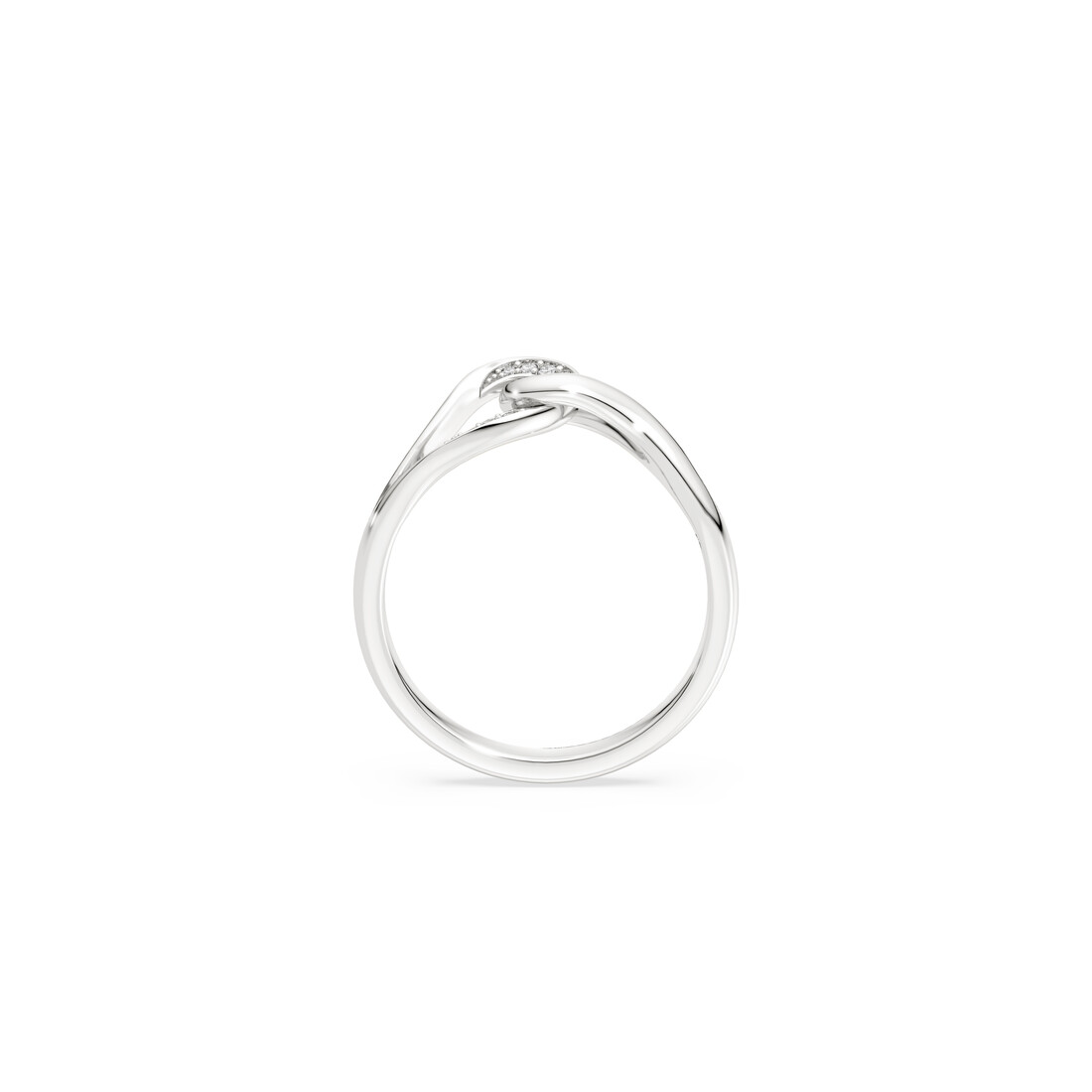 Ring, Round cut, Interlocking, White, Sterling silver Classica Swarovski 3