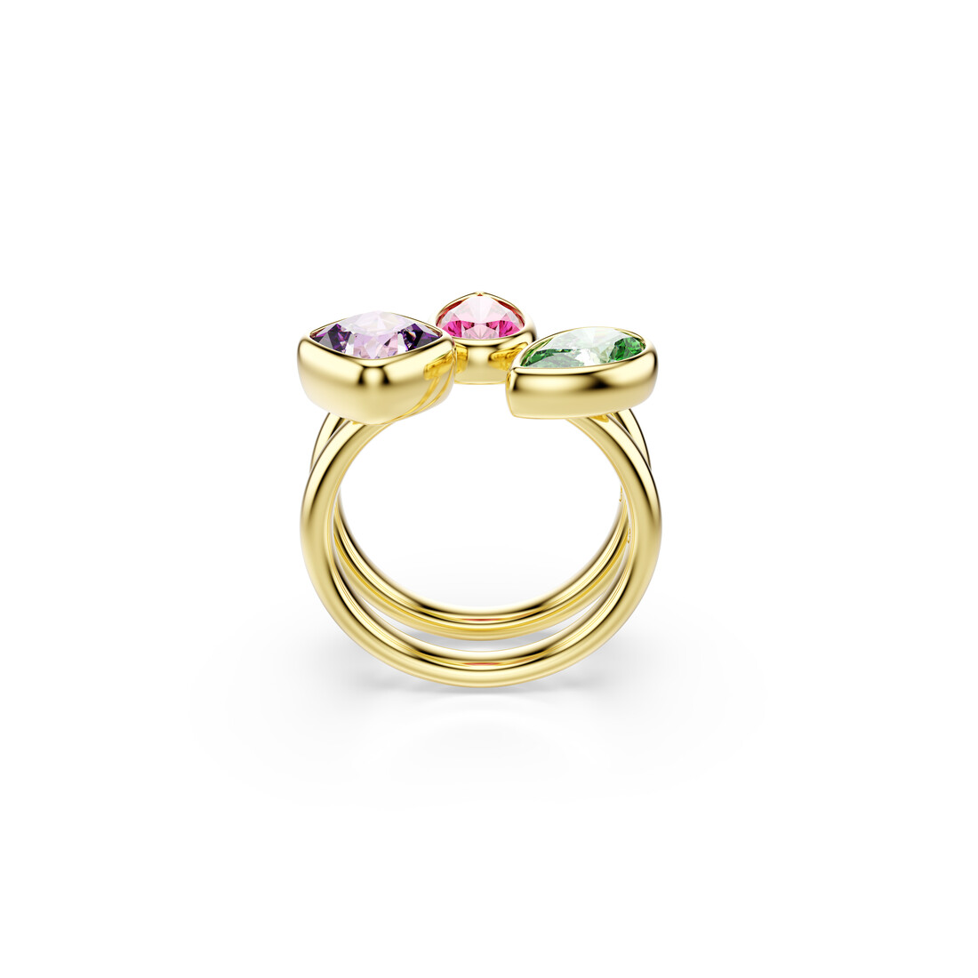 Cocktail ring, Set (2), Mixed cuts, Multicolored, 18K gold finish Imber Swarovski 4