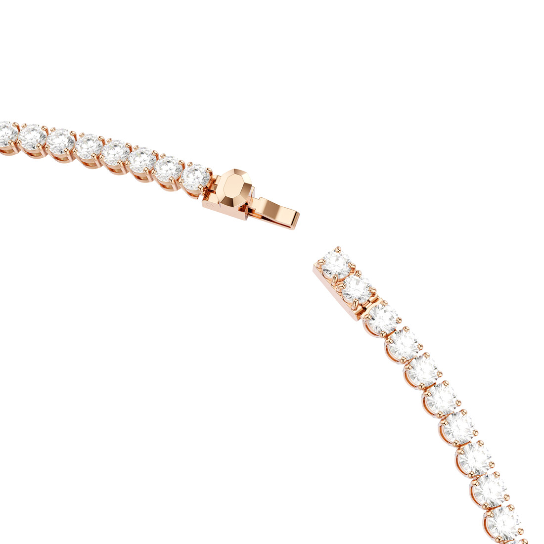 Necklace, Round cut, White, 18K rose gold finish Matrix Swarovski 3