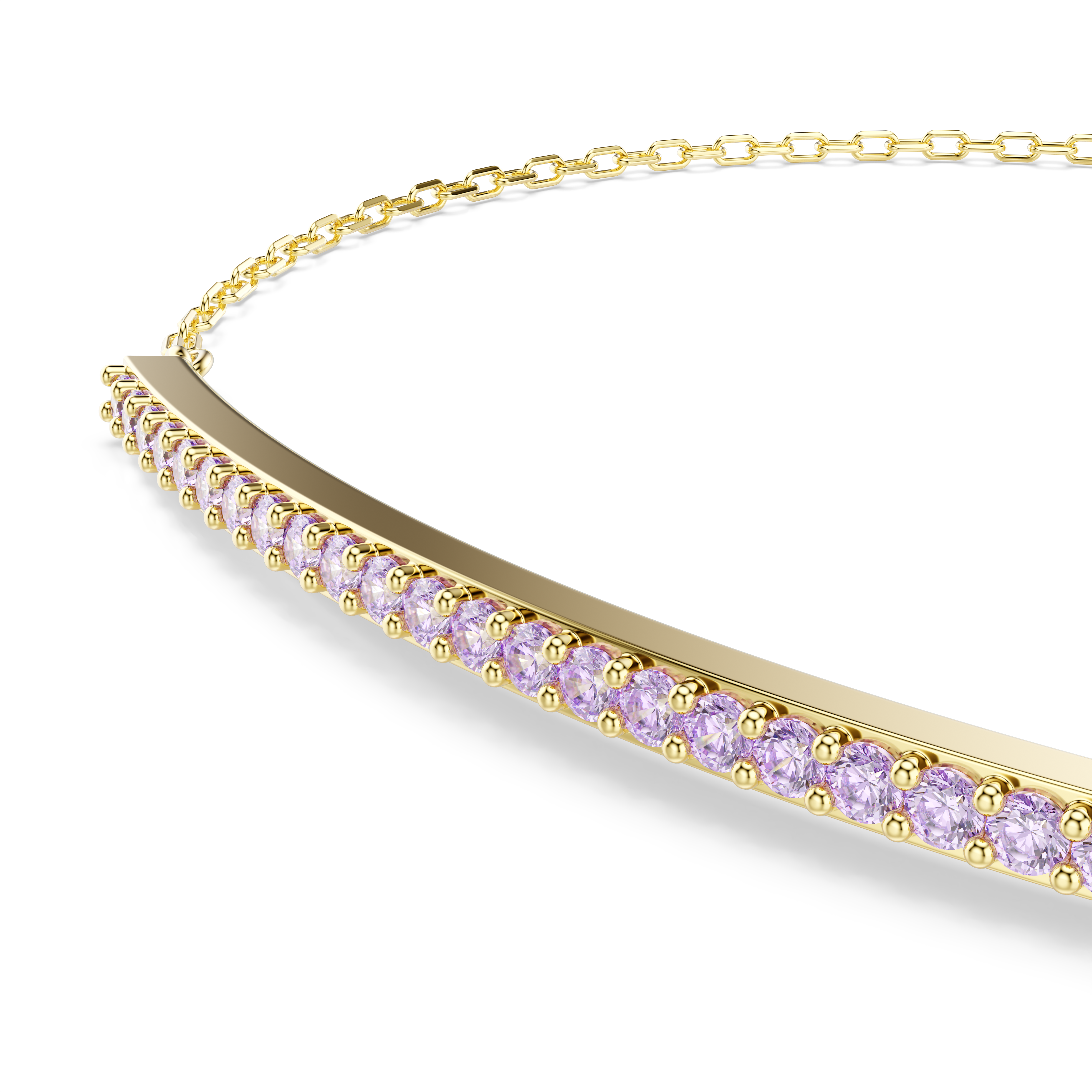 Bracelet, Round cut, Purple, 18K gold finish Only Swarovski 2