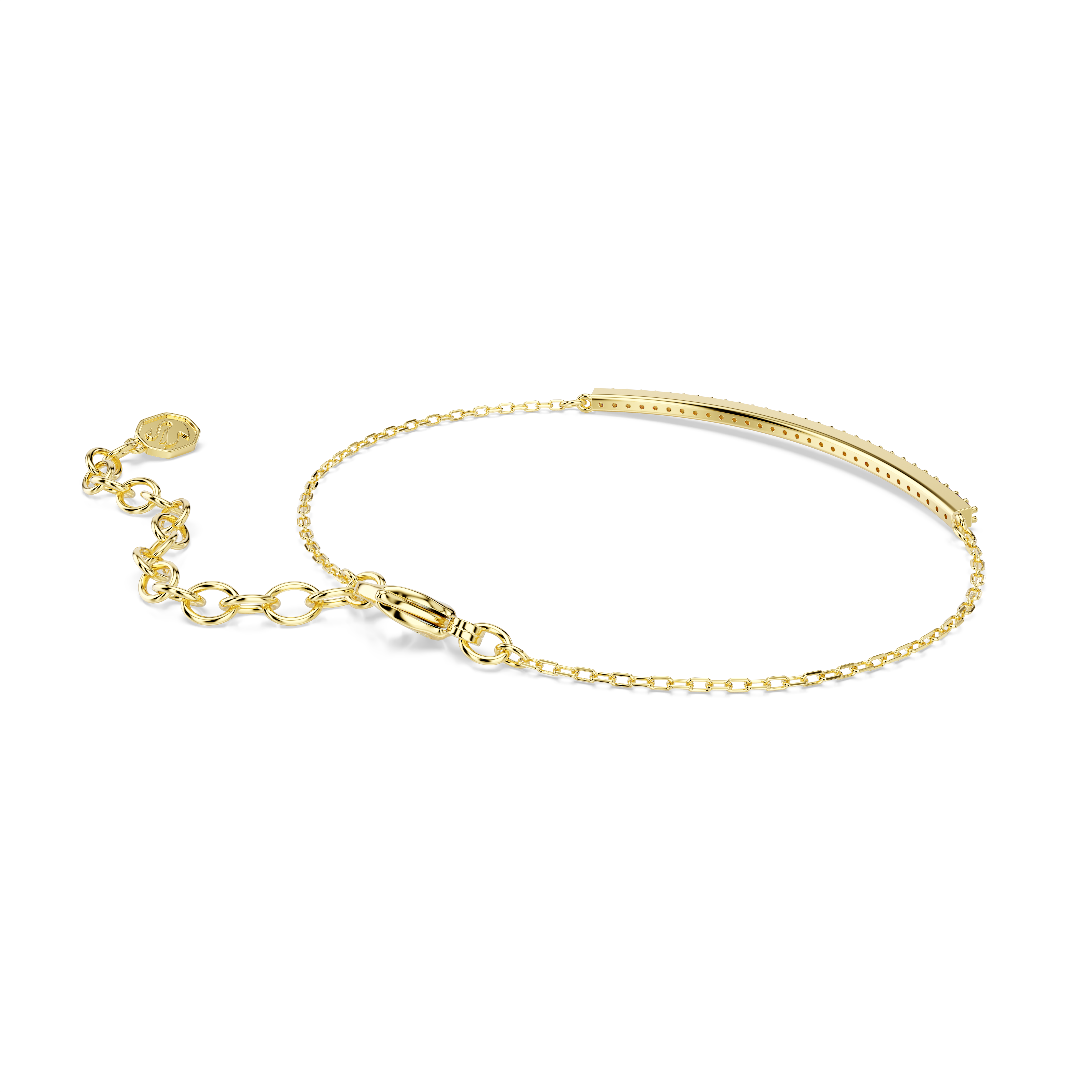Bracelet, Round cut, Purple, 18K gold finish Only Swarovski 4