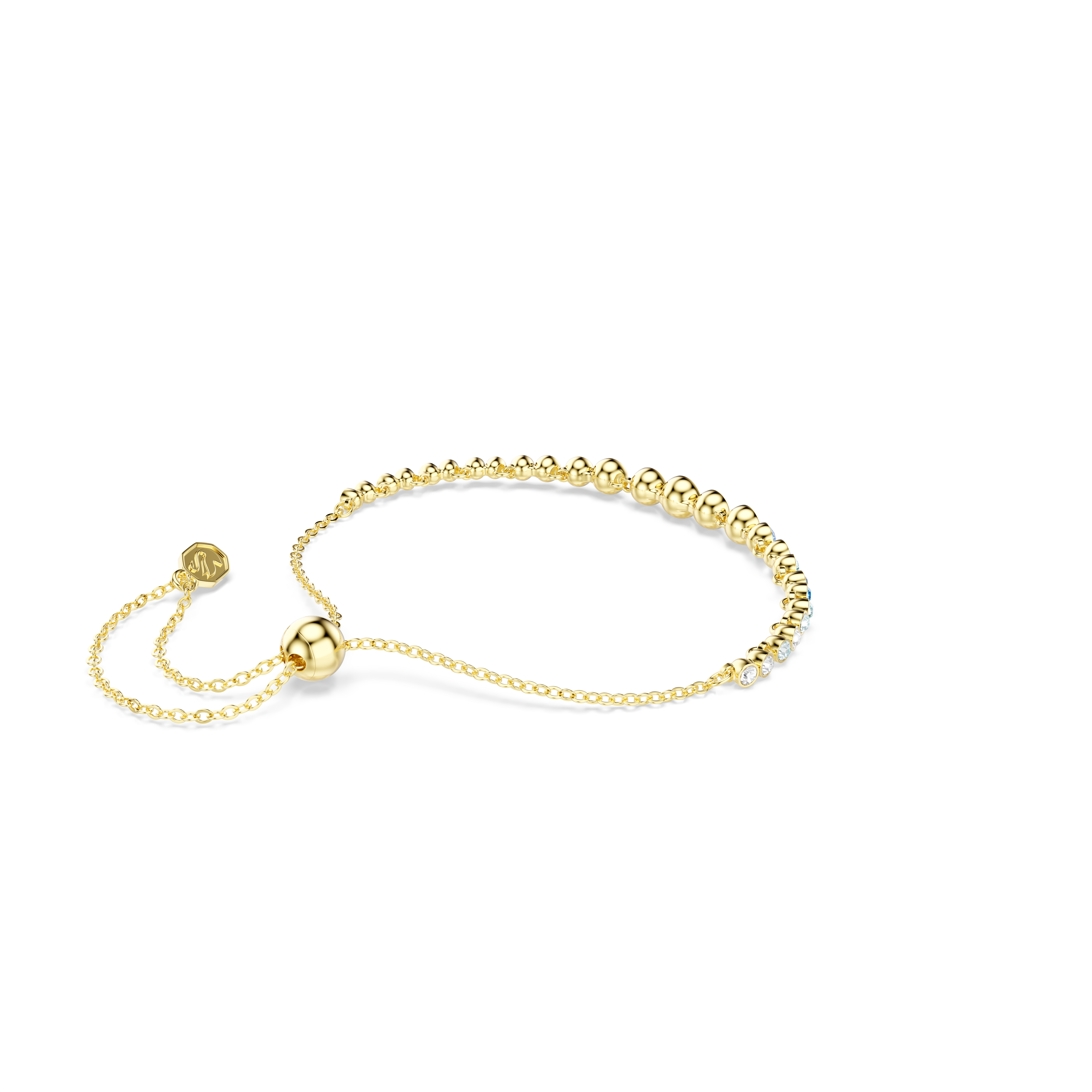 Bracelet, Round cut, Blue, 18K gold finish Imber Swarovski 4