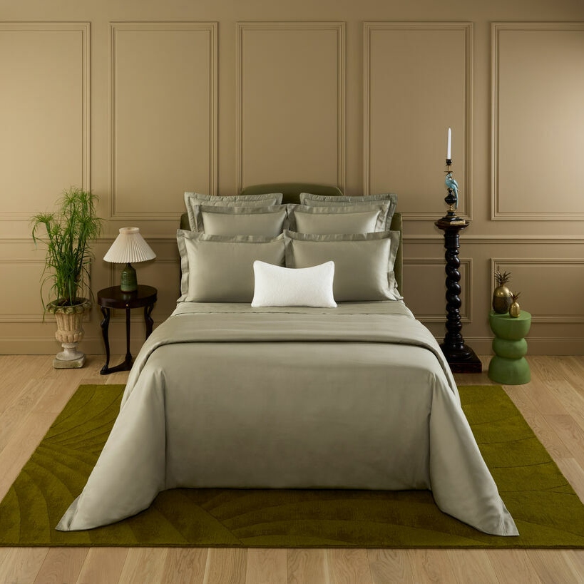 Bottom flat sheet, Kaki Triomphe Yves Delorme 5