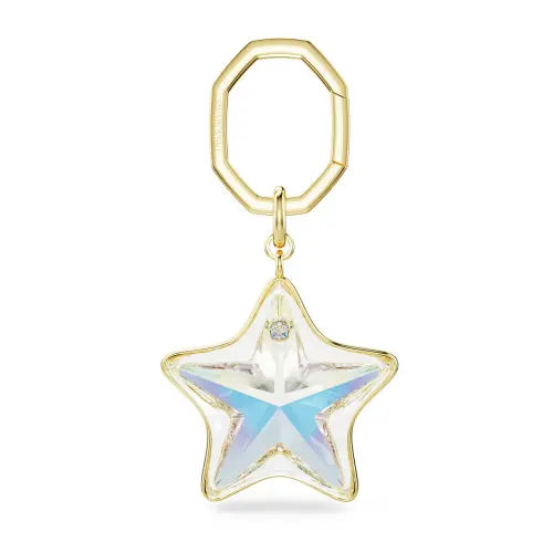 Somas piekariņš, Dažādu griezumu, Zvaigznes motīvs, Balts, Zelta toņa pārklājums Sublima Swarovski