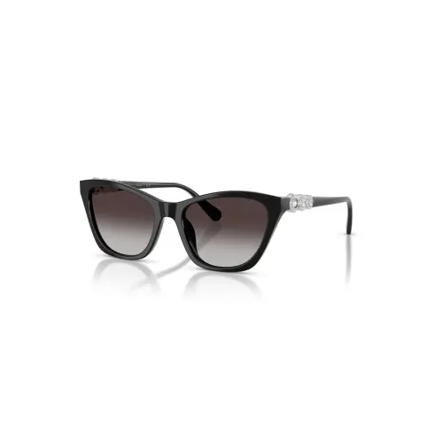 Sunglasses, Cat-eye shape, Black Una Swarovski