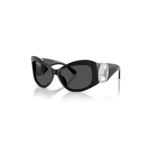 Sunglasses, Butterfly shape, Black Una Swarovski