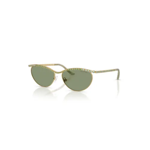 Sunglasses, Cat-eye shape, Green Matrix Swarovski