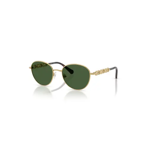 Sunglasses, Round shape, Gold tone Dextera Swarovski