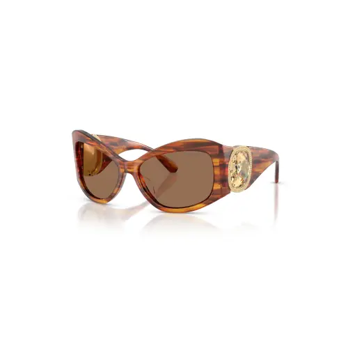 Sunglasses, Butterfly shape, Havana Una Swarovski