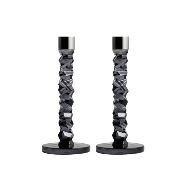 Svečturis, komplekts 2 gab. 24,2 cm, antracīts Carat Orrefors