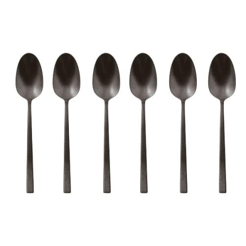 Espresso spoon Set 6 pcs., Rock Diamond PVD Black Sambonet