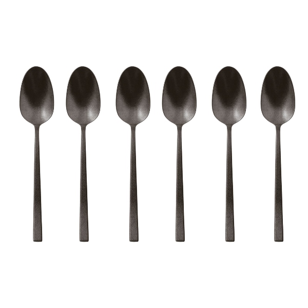 Espresso spoon Set 6 pcs., Rock Diamond PVD Black Sambonet