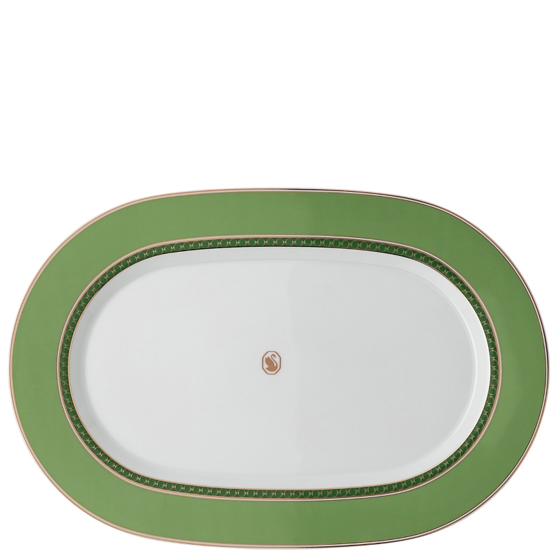 Platter, Green 34 cm Signum Swarovski x Rosenthal