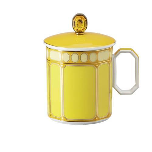 Mug with handle and lid, Yellow 0,39 l