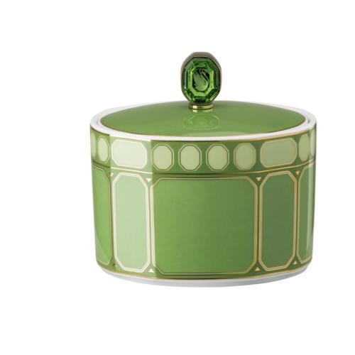 Sugar Bowl, Green 3, 6 pers. 0,22 l Signum Swarovski x Rosenthal