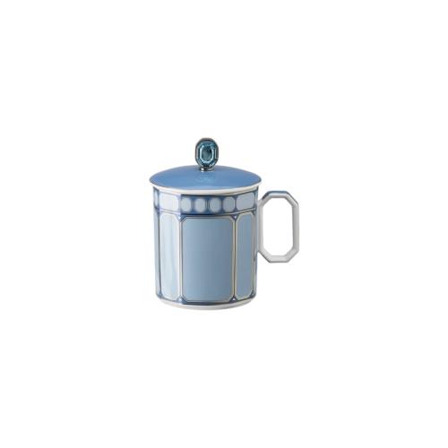 Mug with handle and lid, Blue 0,39 l
