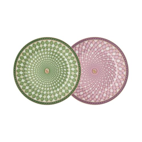 Set plates, Multicolored 2 pcs. 18 cm Signum Swarovski x Rosenthal