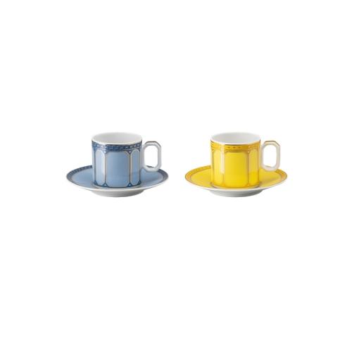 Set espresso cup and saucer, Multicolored 2 pers. 4 pcs. Signum Swarovski x Rosenthal
