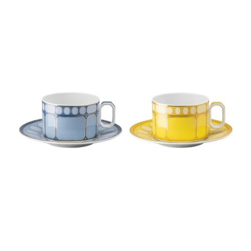 Set tea cup and saucer, Multicolored 2 pers. 4 pcs. Signum Swarovski x Rosenthal
