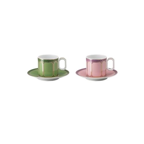 Set espresso cup and saucer, Multicolored 2 pers. 4 pcs. Signum Swarovski x Rosenthal