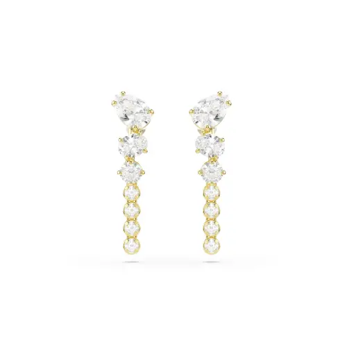 Серьги-подвески, Разные огранки, Белые Mesmera Swarovski