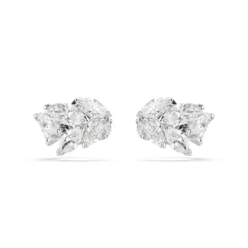 Ear cuffs, Marquise cut, White, Rhodium plated Mesmera Swarovski
