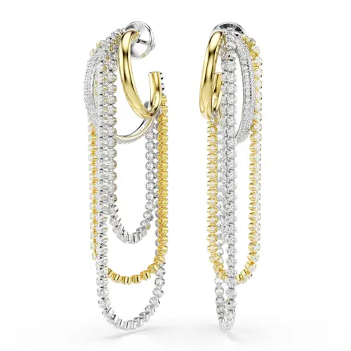 Серьги, Белые, Отделка из разных металлов Hyperbola Swarovski