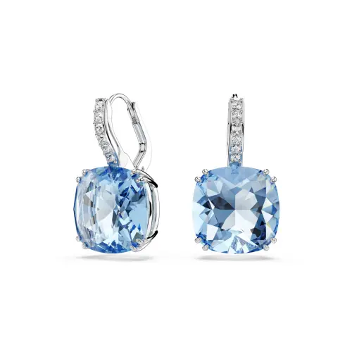 Серьги-подвески, Огранка «подушка», Синие, Родиевое покрытие Millenia Swarovski