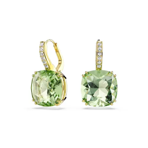 Серьги-подвески, Огранка «подушка», Зеленые Millenia Swarovski