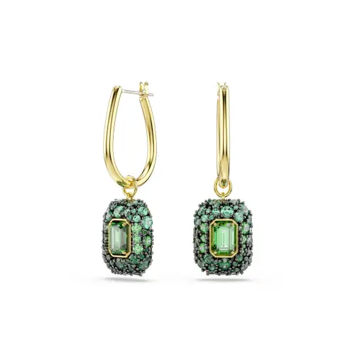 Серьги-подвески, Огранка «октагон», Зеленые Sublima Swarovski