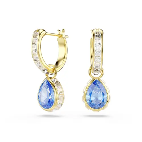 Серьги-подвески, Огранка «груша», Синие Chroma Swarovski