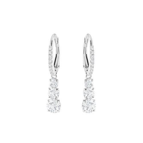 Серьги, Белый, Родиевое покрытие Stilla Swarovski