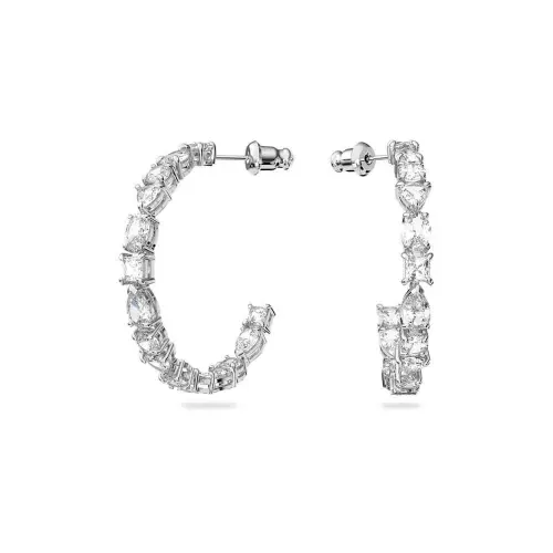 Auskari, Balts, Rodija pārklājums Mesmera Swarovski