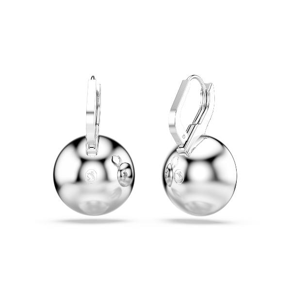 Drop earrings, Round cut, White, Rhodium plated Millenia Swarovski 3