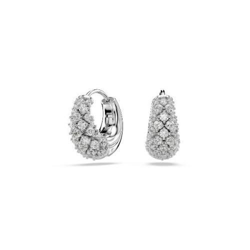 Earrings, White, Rhodium plated Sublima Swarovski