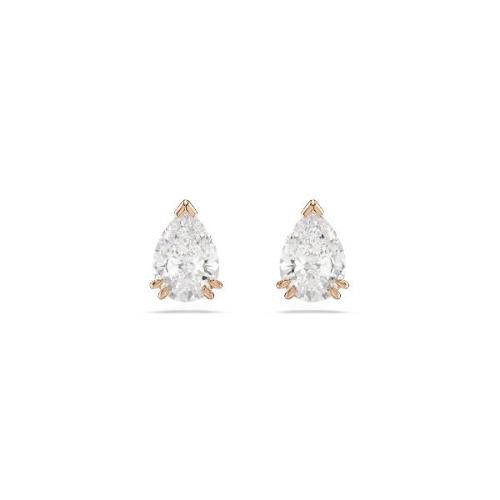 Nagliņauskari, Pērļu griezuma kristāli, Balts kristāls, Rozā zelta toņa pārklājums Stilla Swarovski